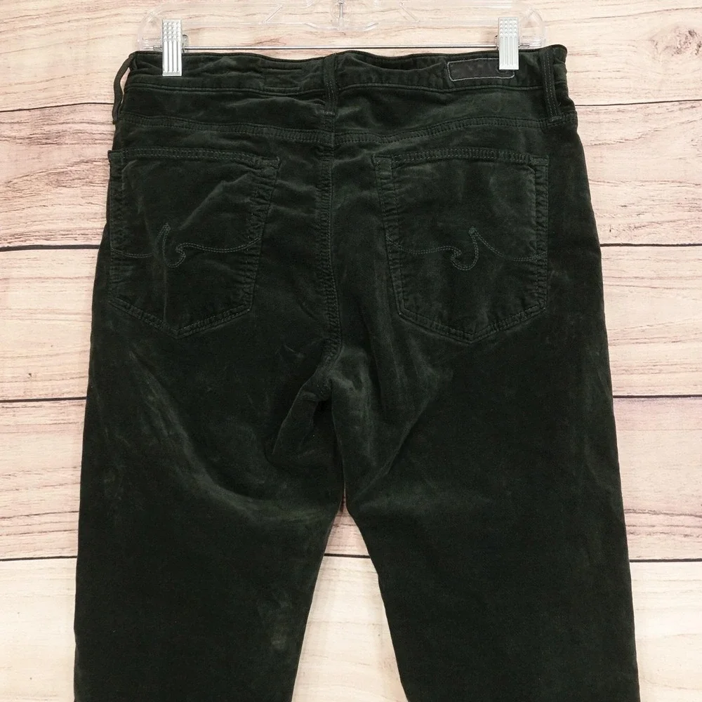 AG Adriano Goldschmied Pants Womens 30R Green Velvet The Farrah Skinny 30x29.5